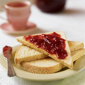 mixed berry fruit spread on toast